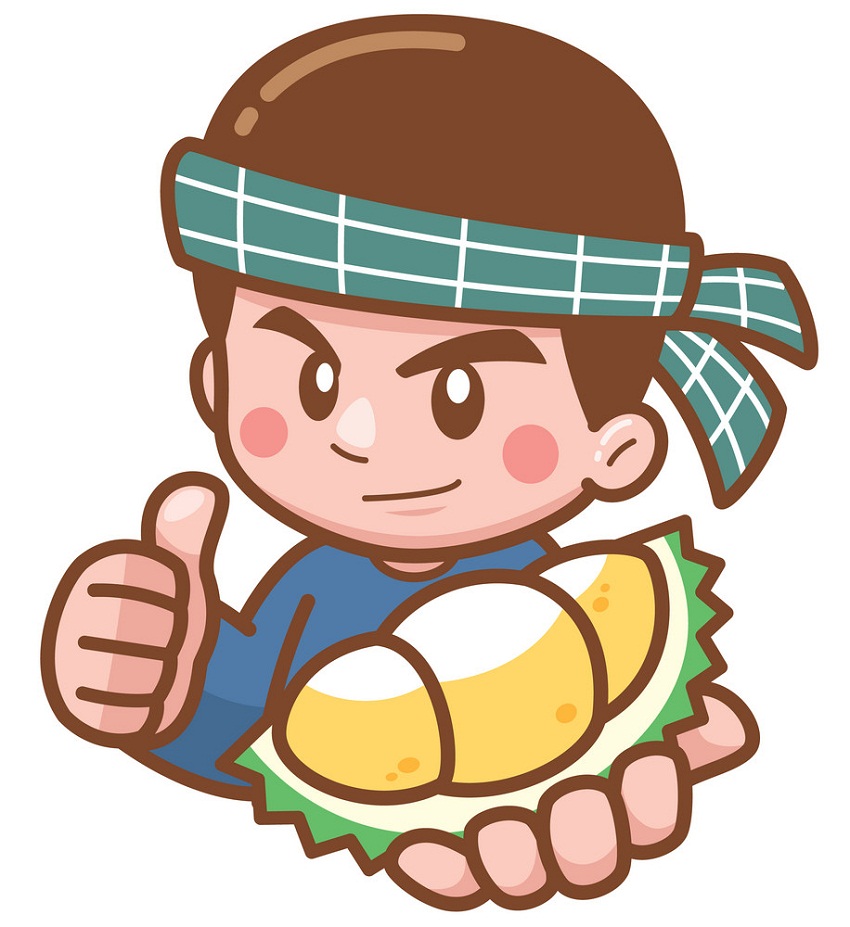 boy with durian piece