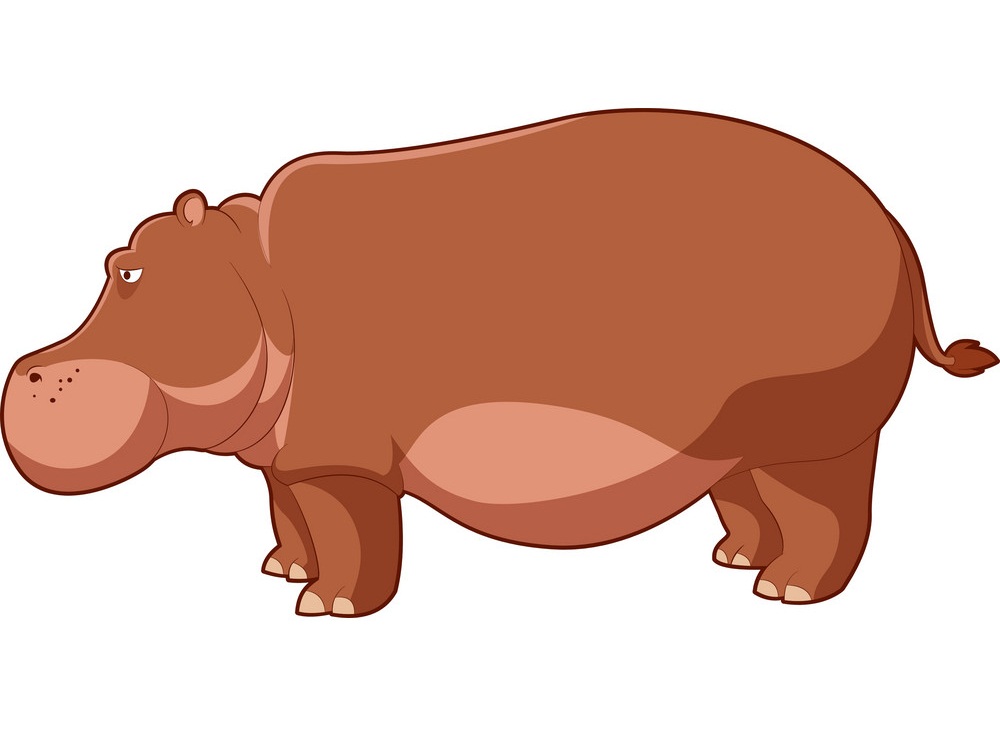 brown hippo looks sad