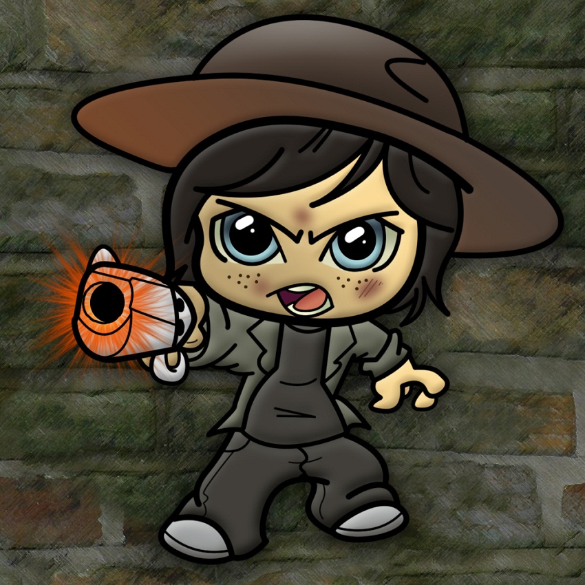 carl grimes with pistol