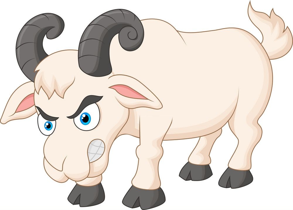 cartoon angry goat