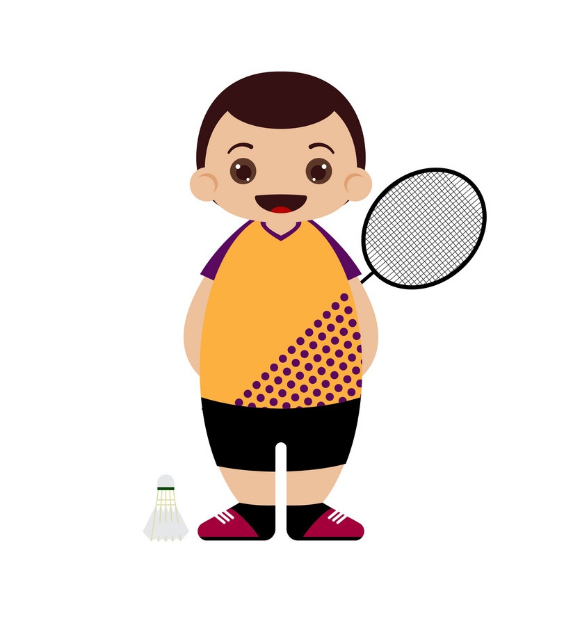 cartoon badminton player