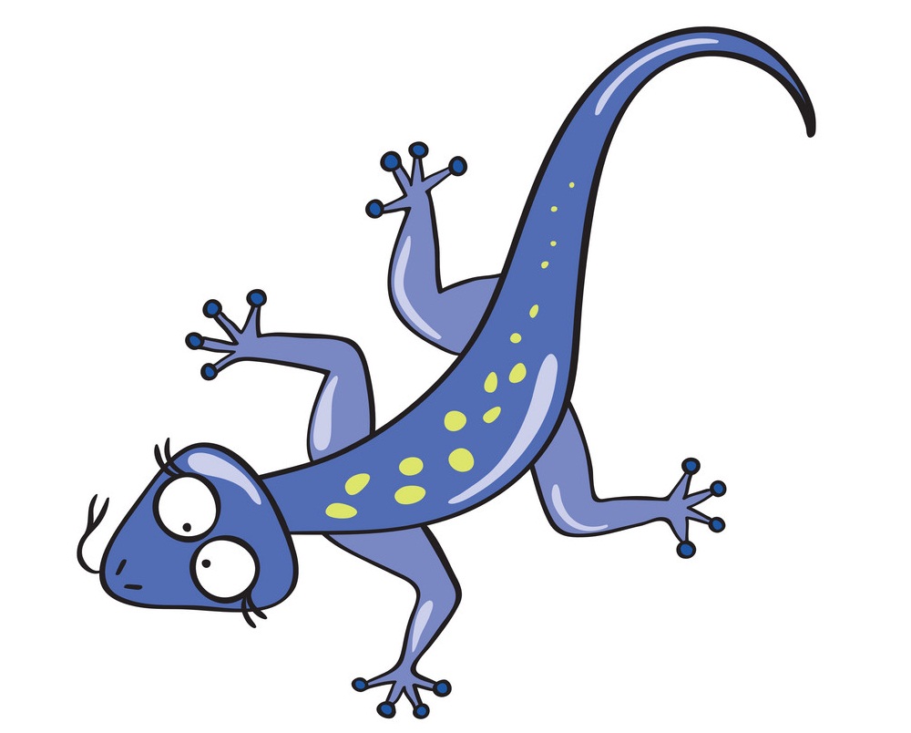 cartoon blue lizard