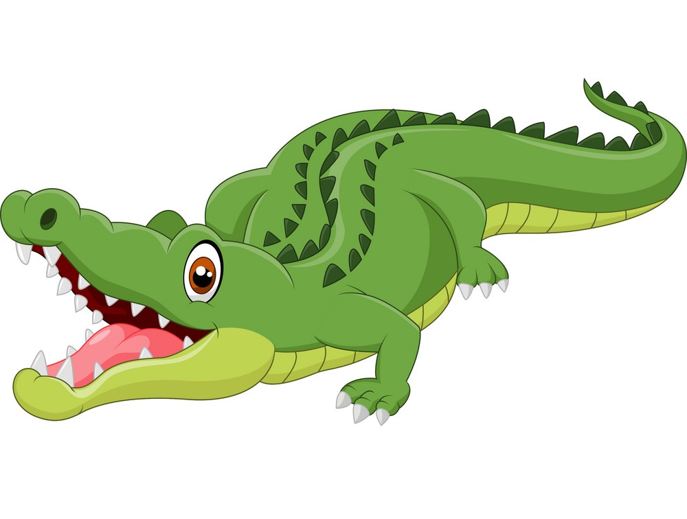 cartoon crocodile with open mouth