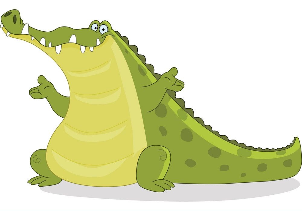 cartoon fat crocodile