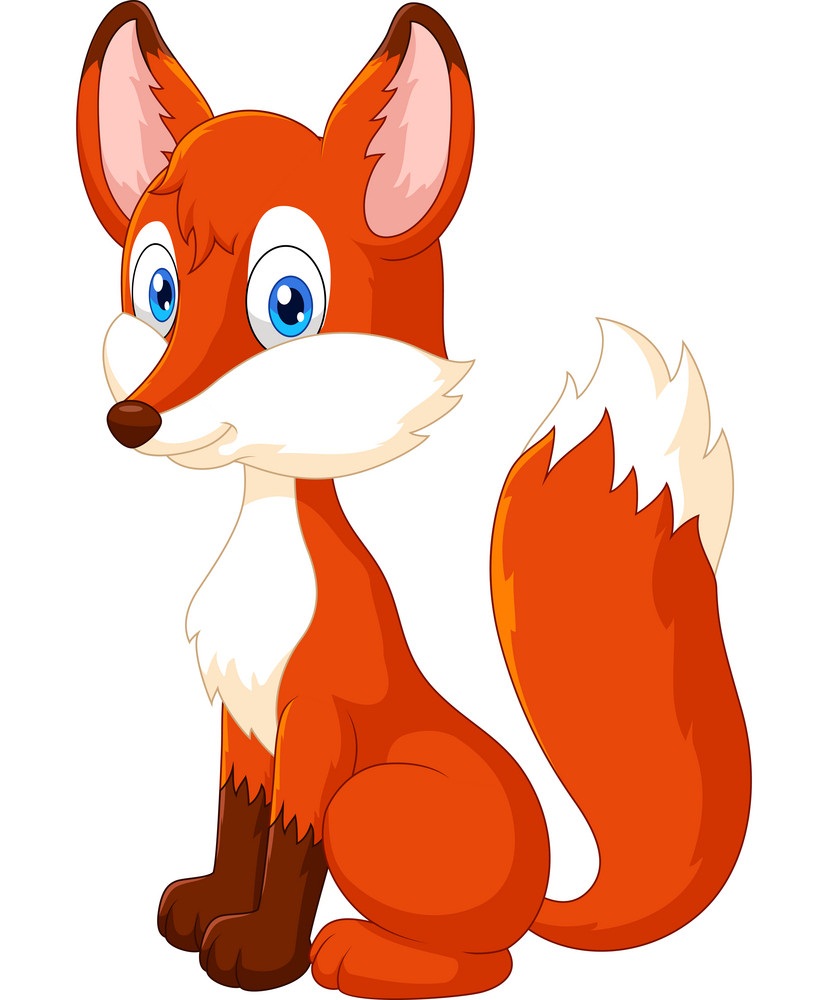 cartoon fox sitting