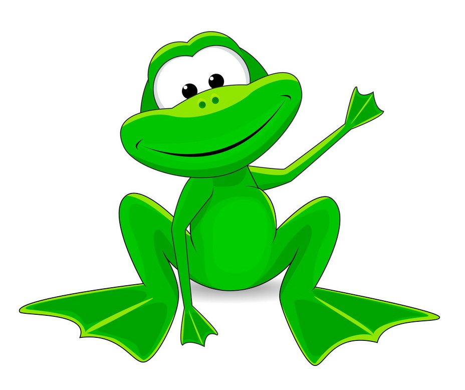 cartoon frog waving hand