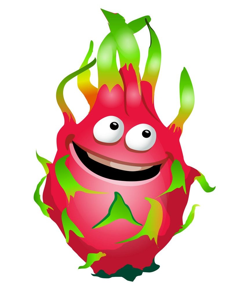 cartoon funny dragon fruit