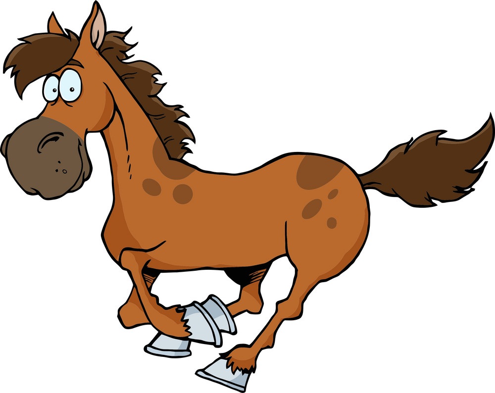 cartoon funny horse running