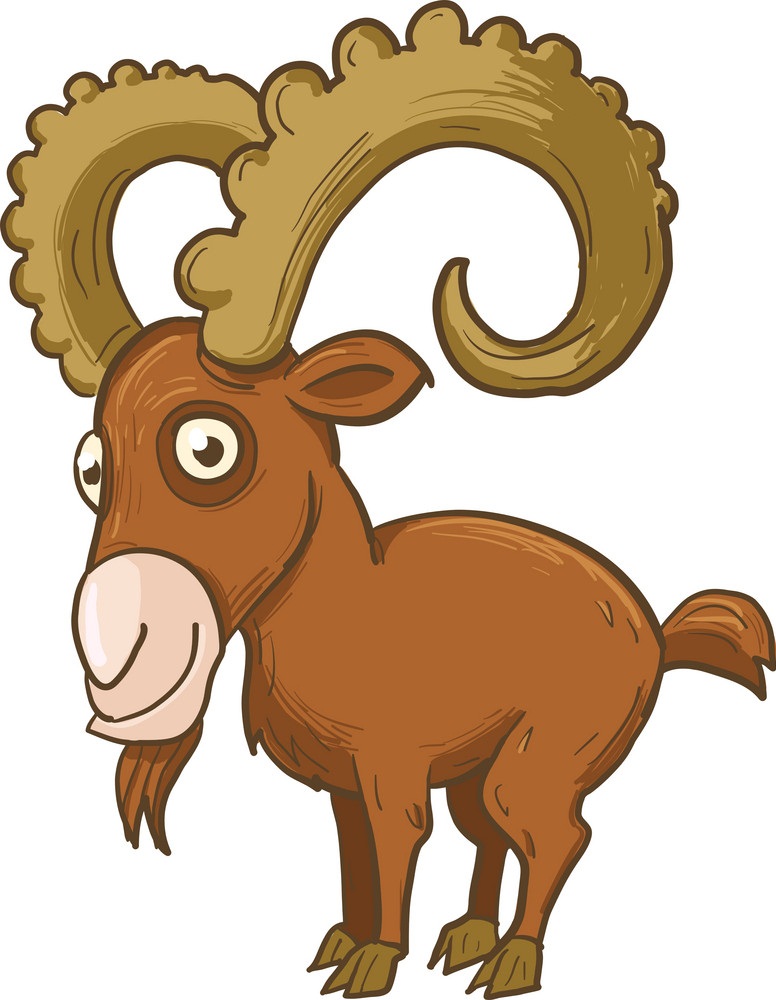 cartoon funny mountain goat