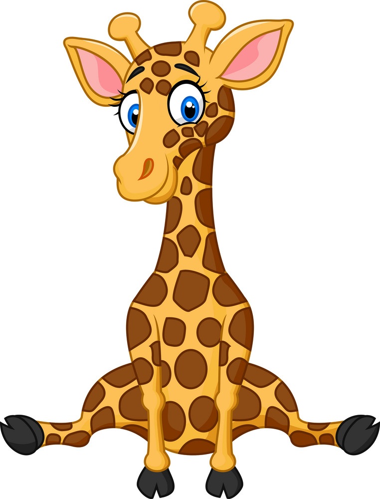 cartoon giraffe sitting