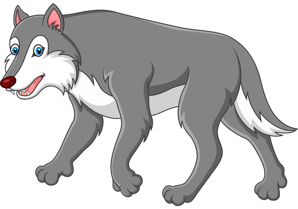 cartoon gray wolf
