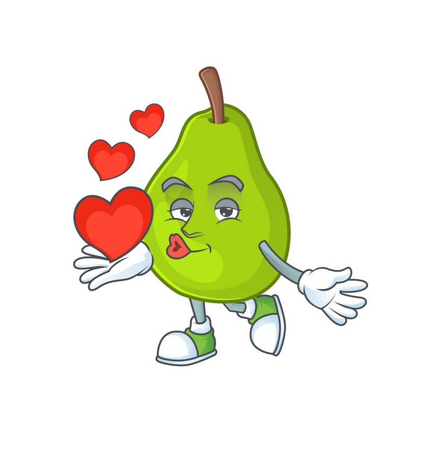 cartoon guava fruit in love
