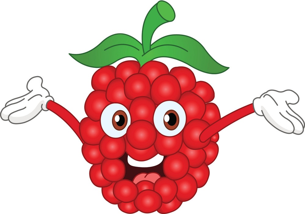 cartoon happy raspberry