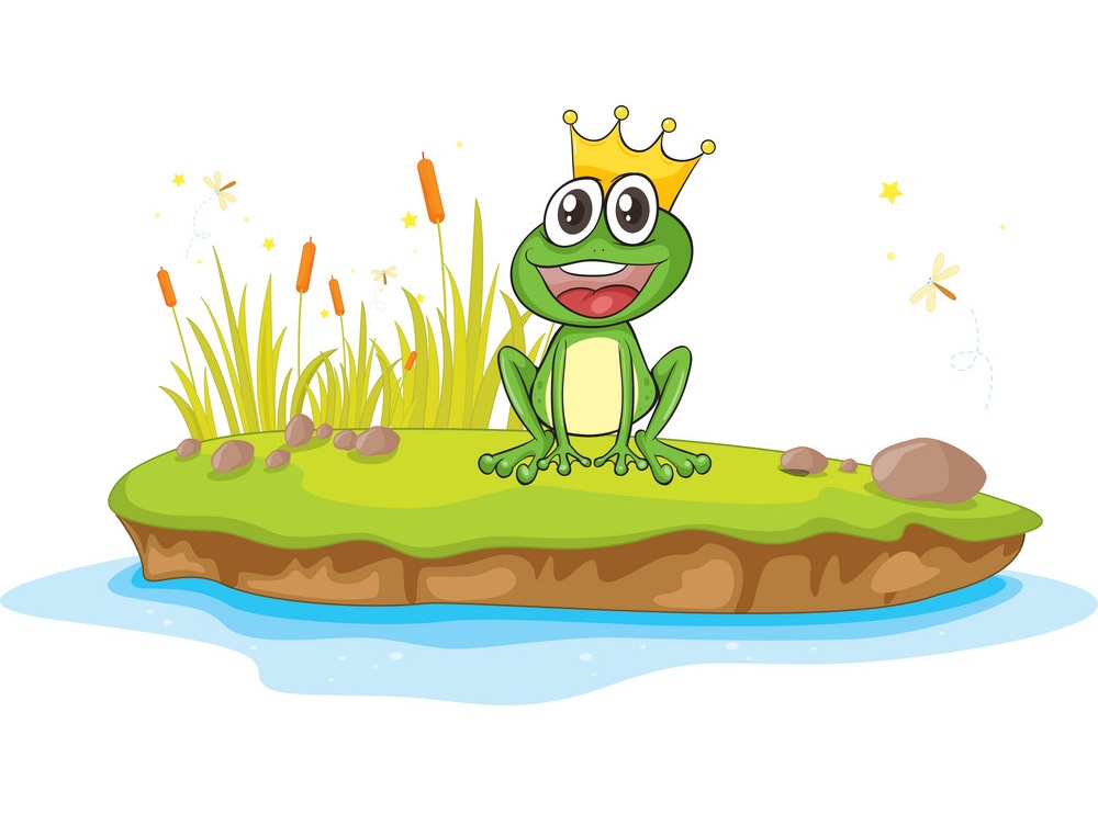 cartoon king frog