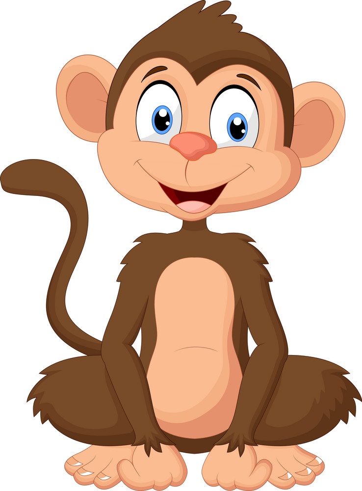 cartoon monkey sitting