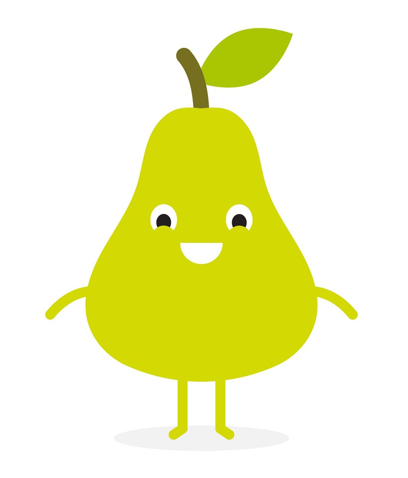 cartoon pear fruit icon