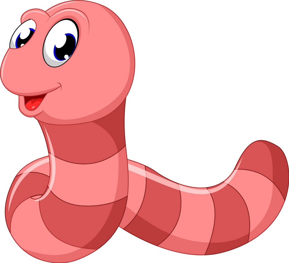 cartoon pink worm