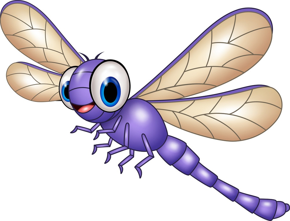 cartoon purple dragonfly