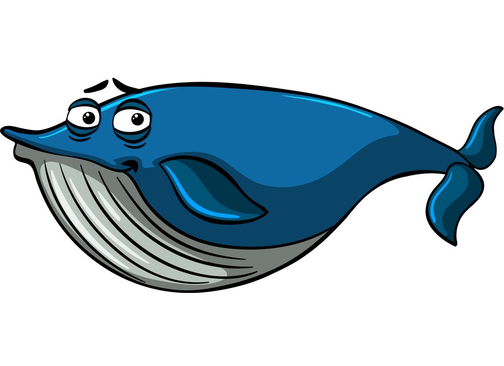 cartoon sleepy blue whale