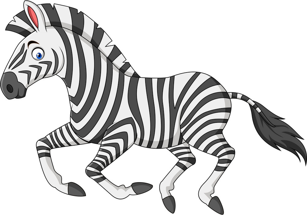 cartoon zebra running