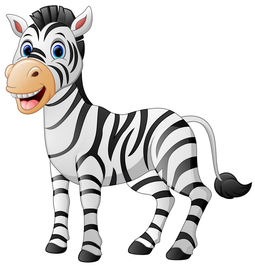 cartoon zebra smiling