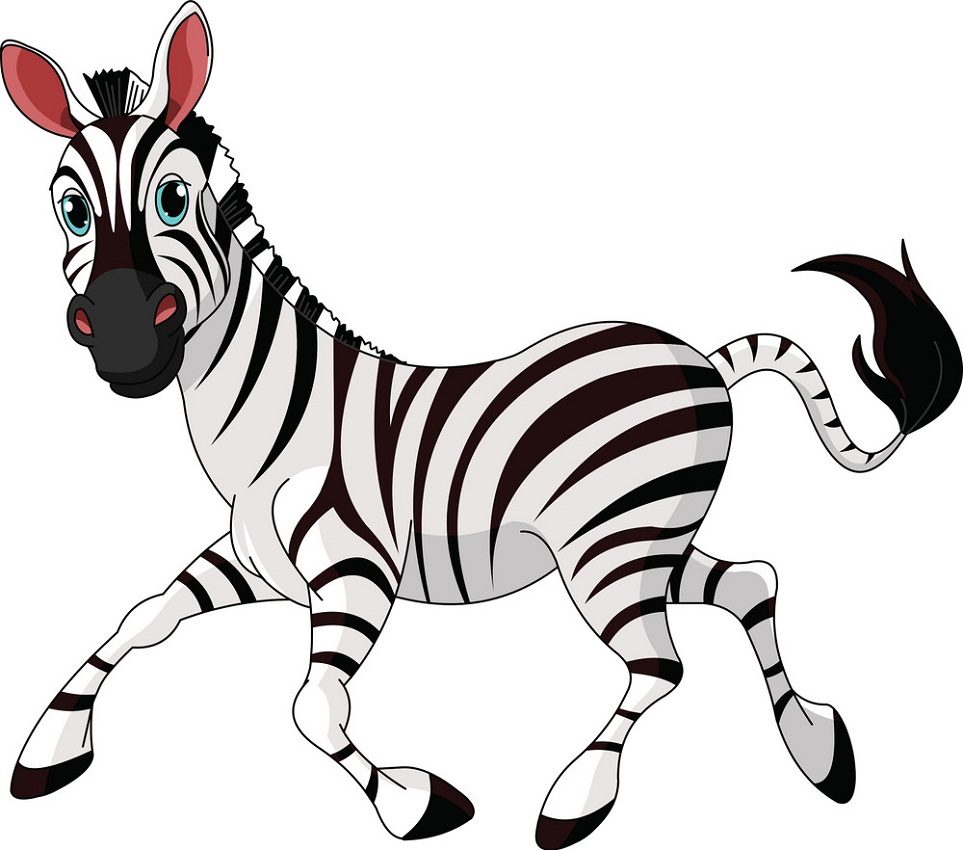 cartoon zebra walking
