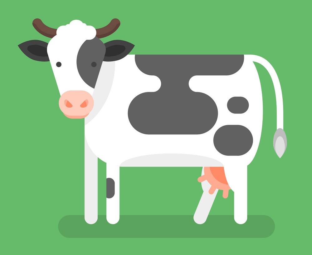 cow icon on green background