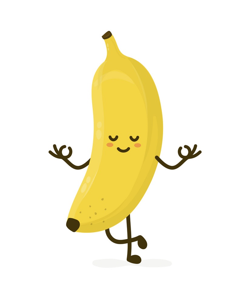 cute banana relaxing