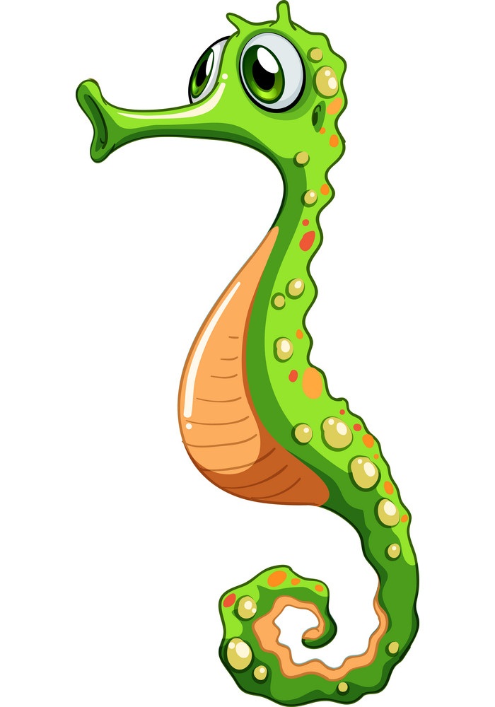 cute green seahorse