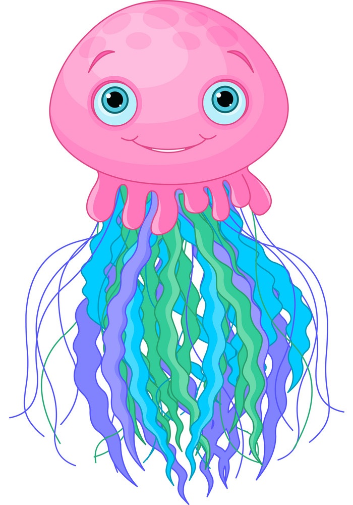 cute jellyfish smiling