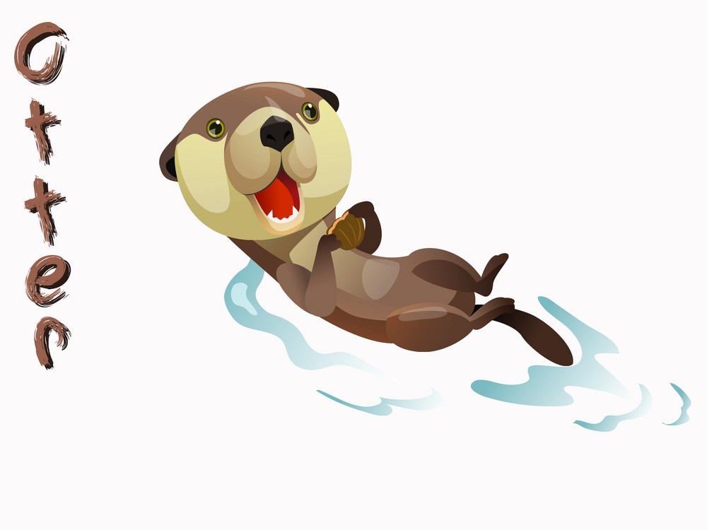 cute otter swimming