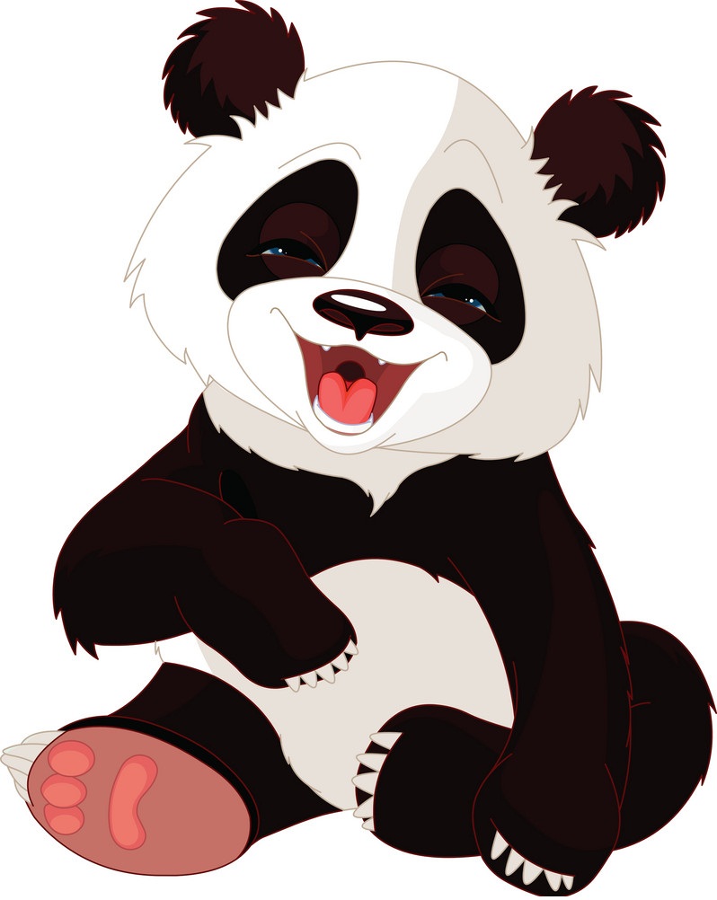cute panda laughing