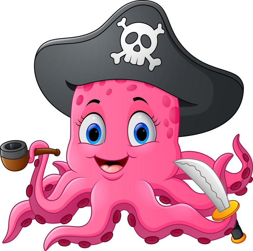 cute pirate octopus