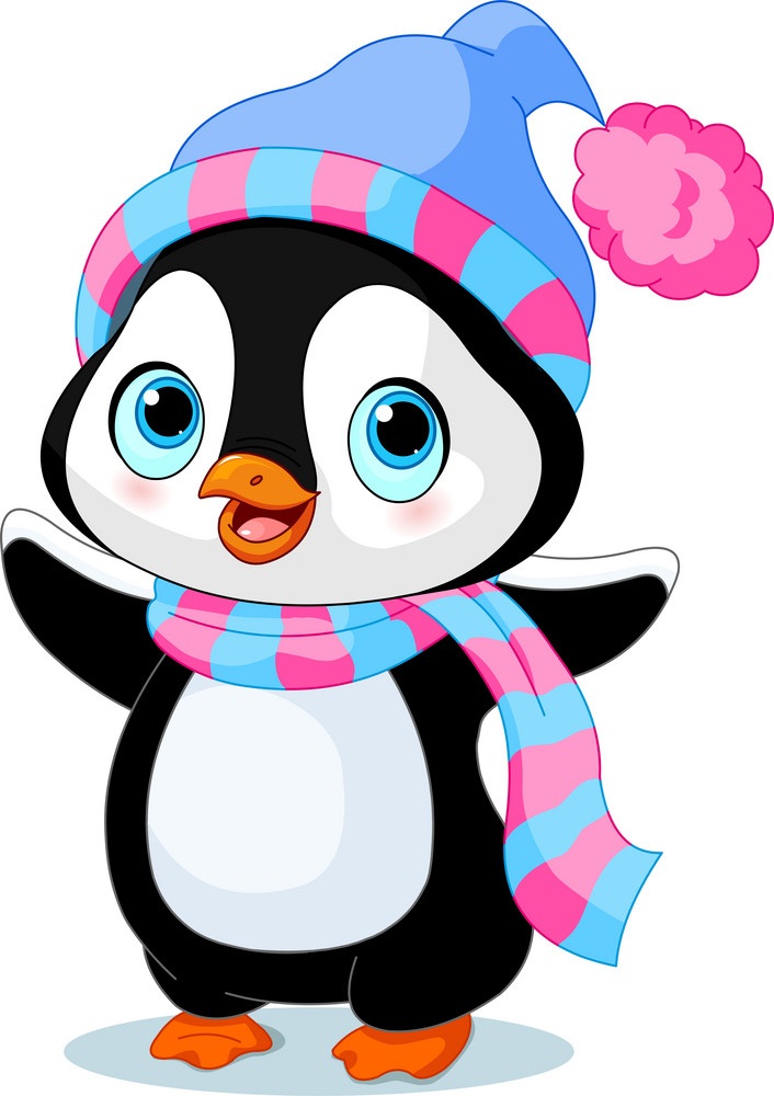 cute winter penguin