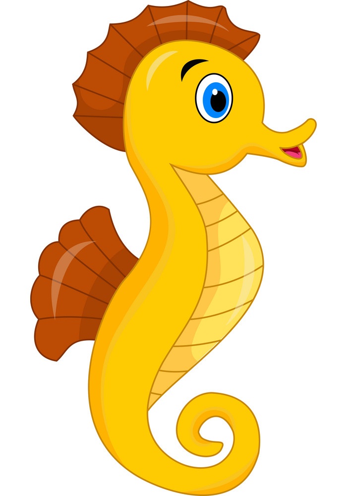 cute yellow seahorse