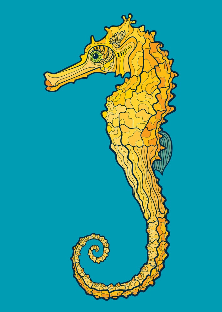 decorative isolated seahorse