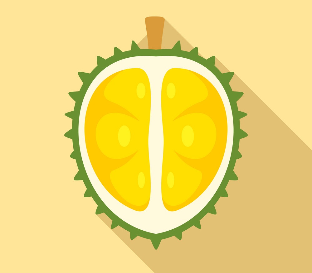 durian icon on yellow background