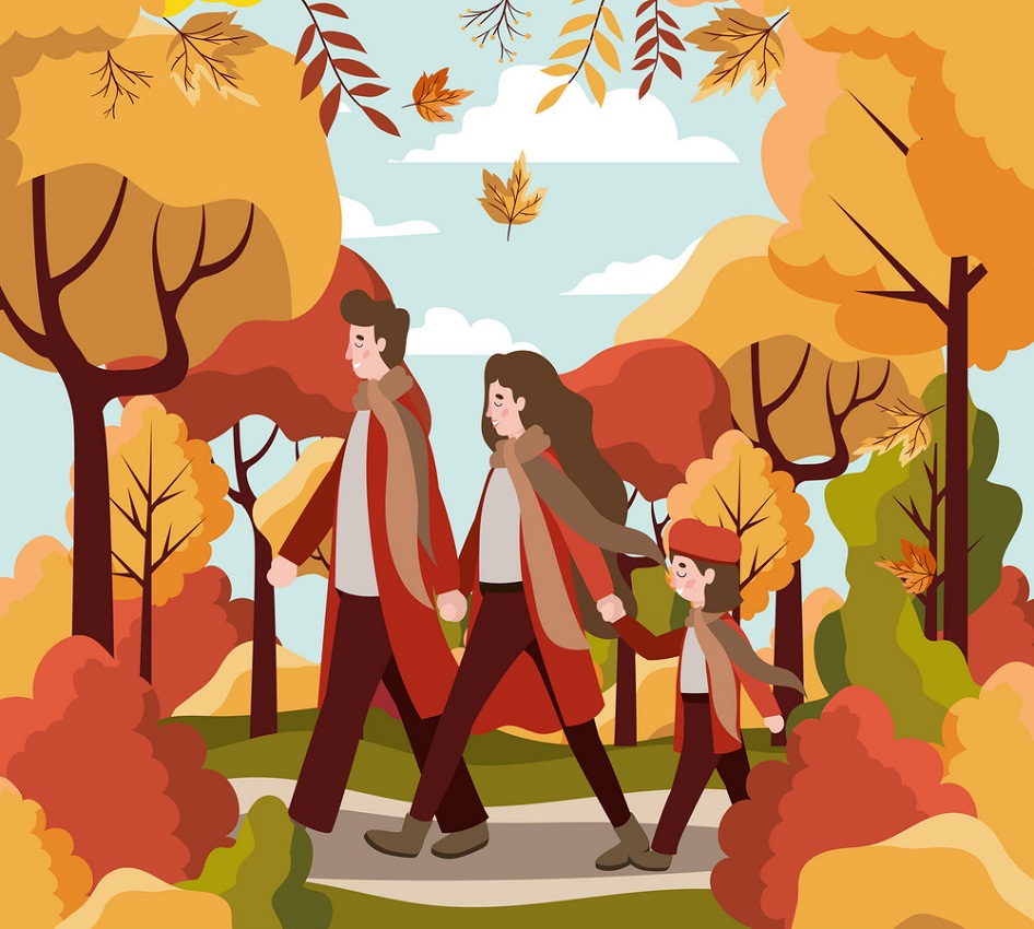 family in fall