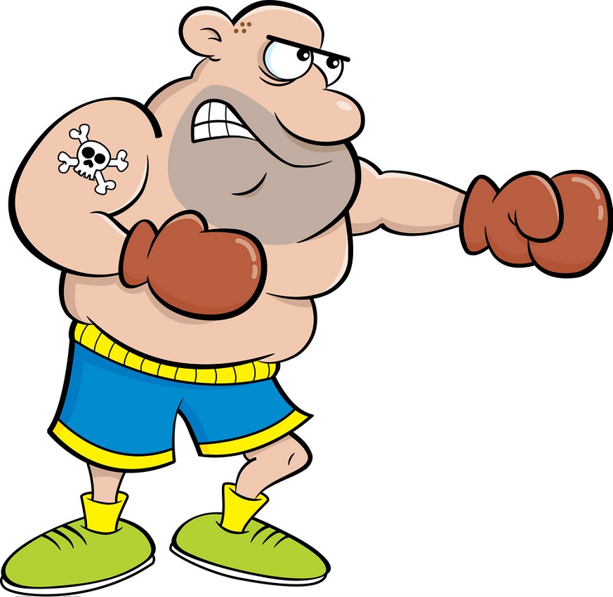 fat boxer punching