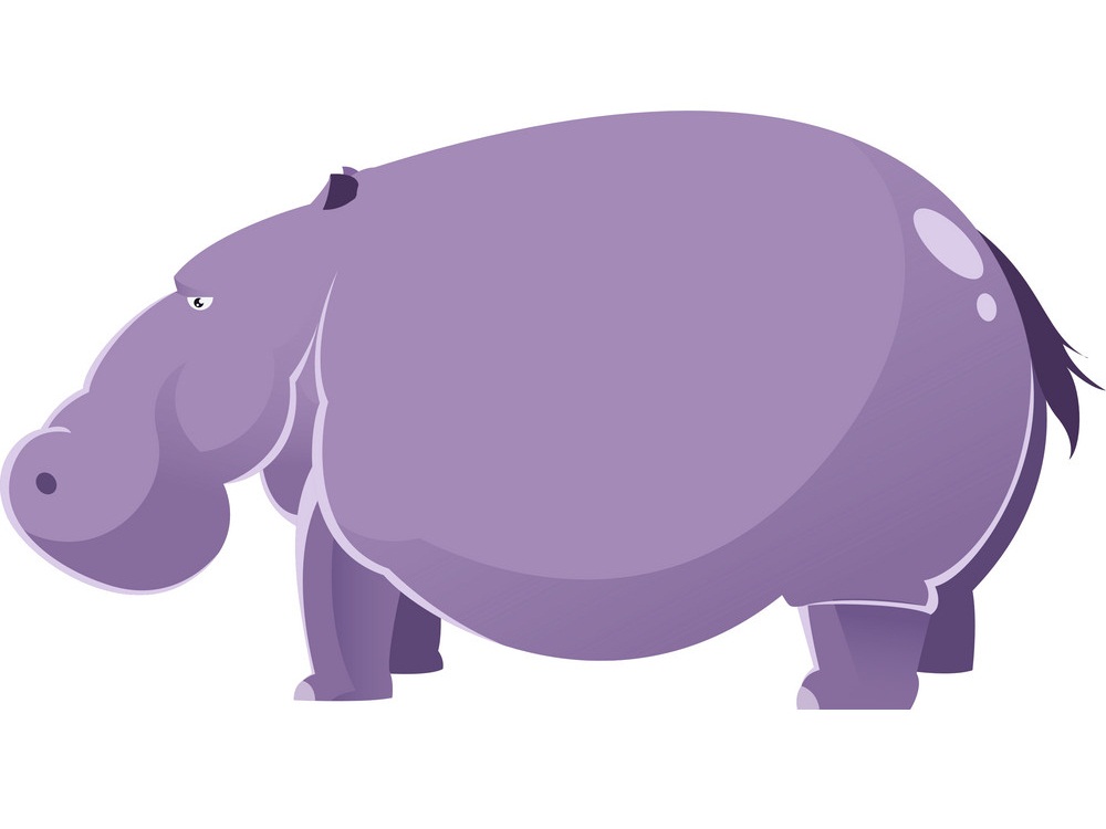 fat purple hippo