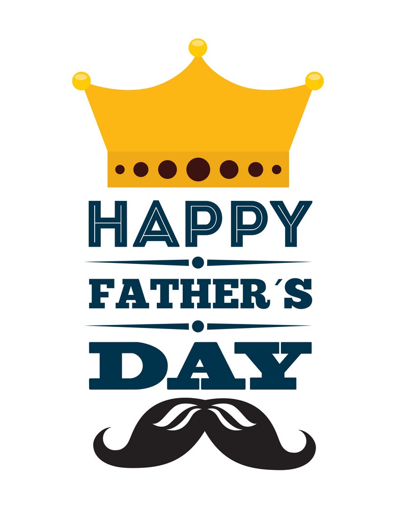 father's day with mustache and crown