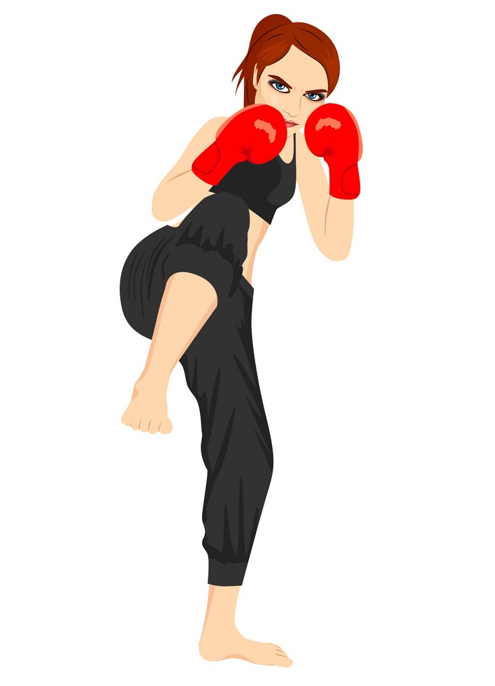 female kick boxer