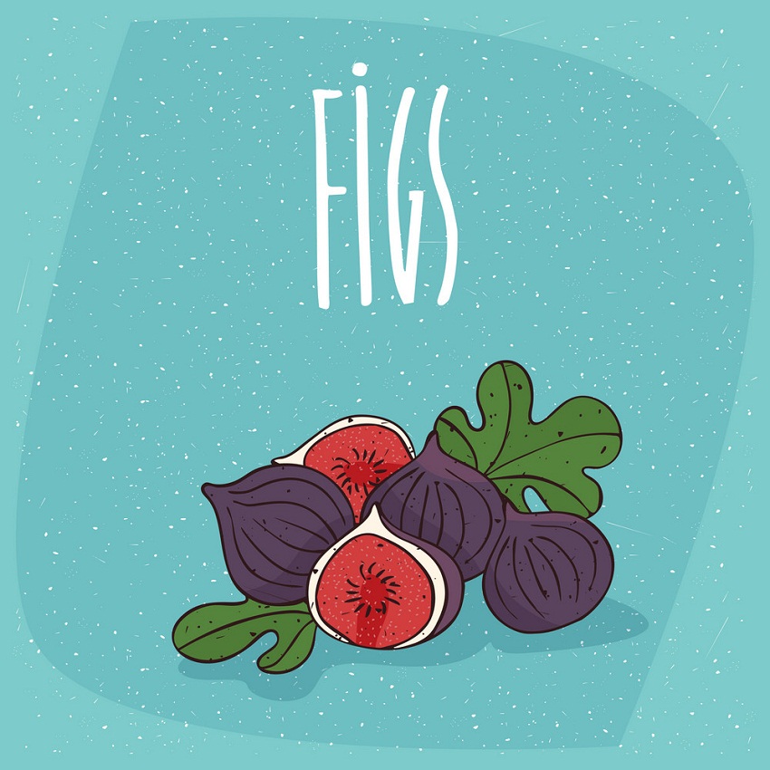 figs on blue background