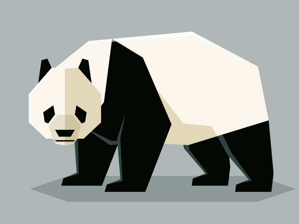 flat geometric panda