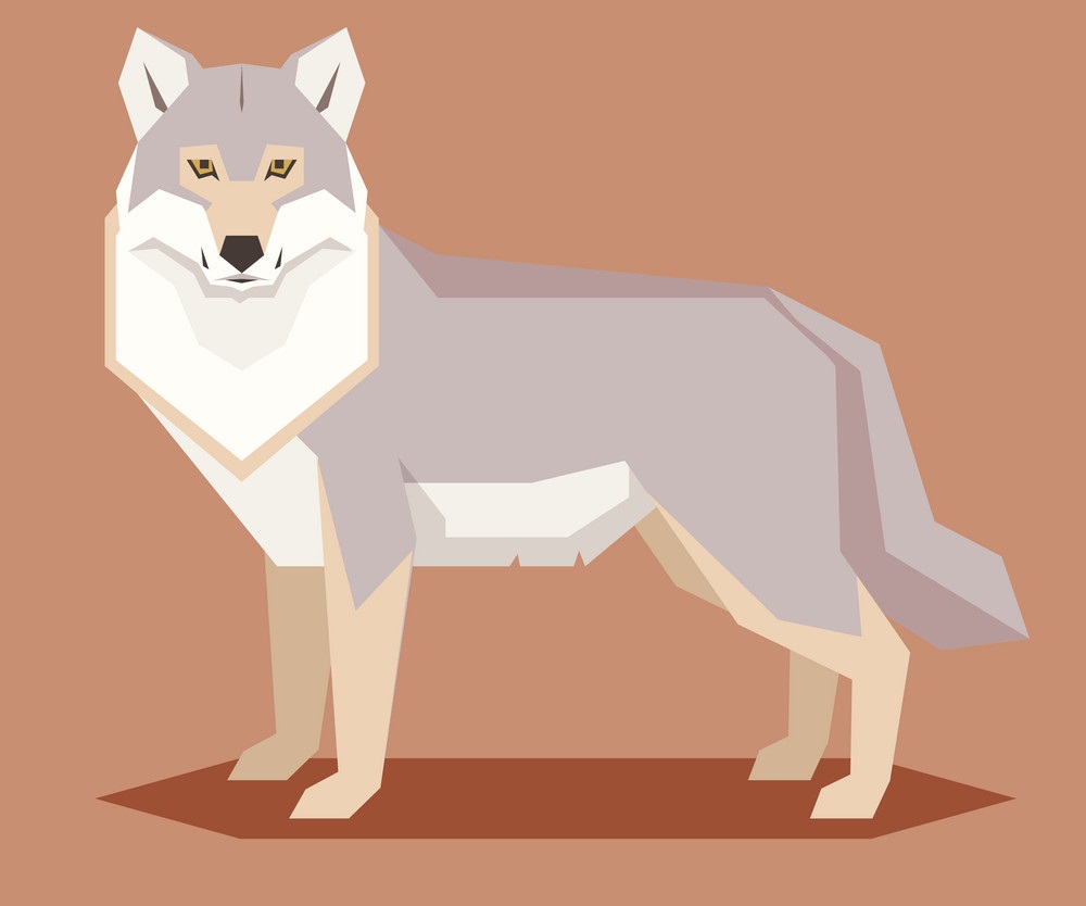 flat geometric wolf