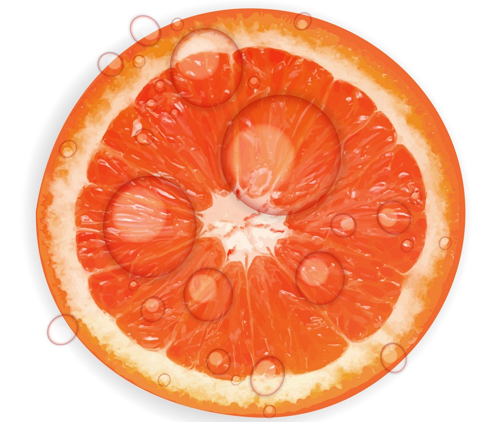 fresh and juicy grapefruit slice