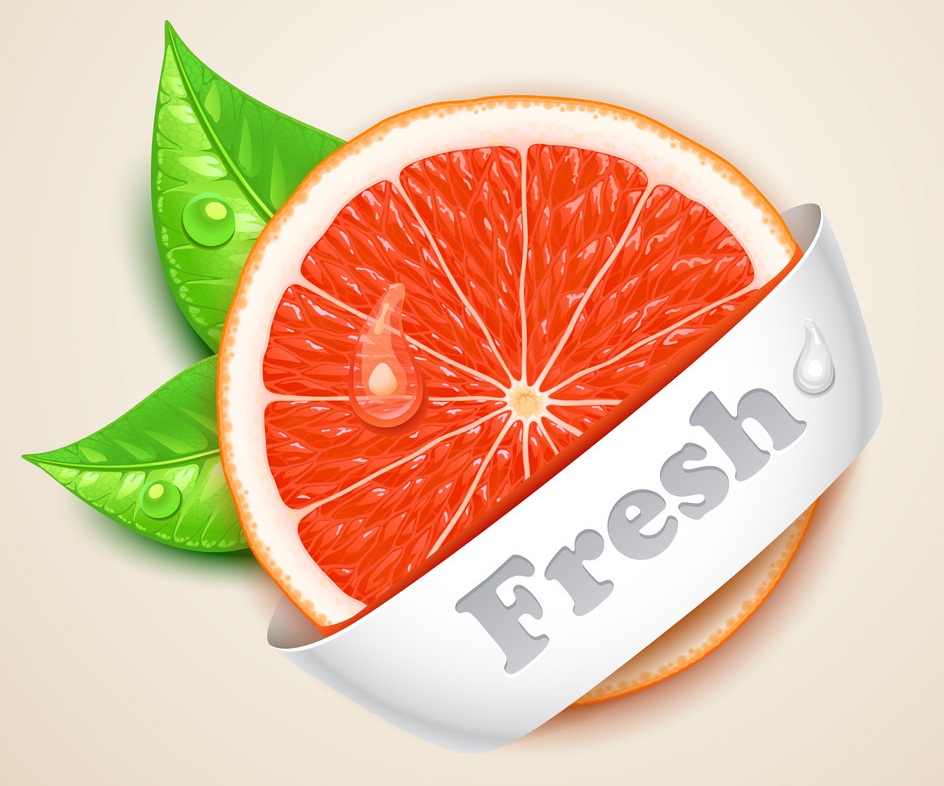 fresh grapefruit slice