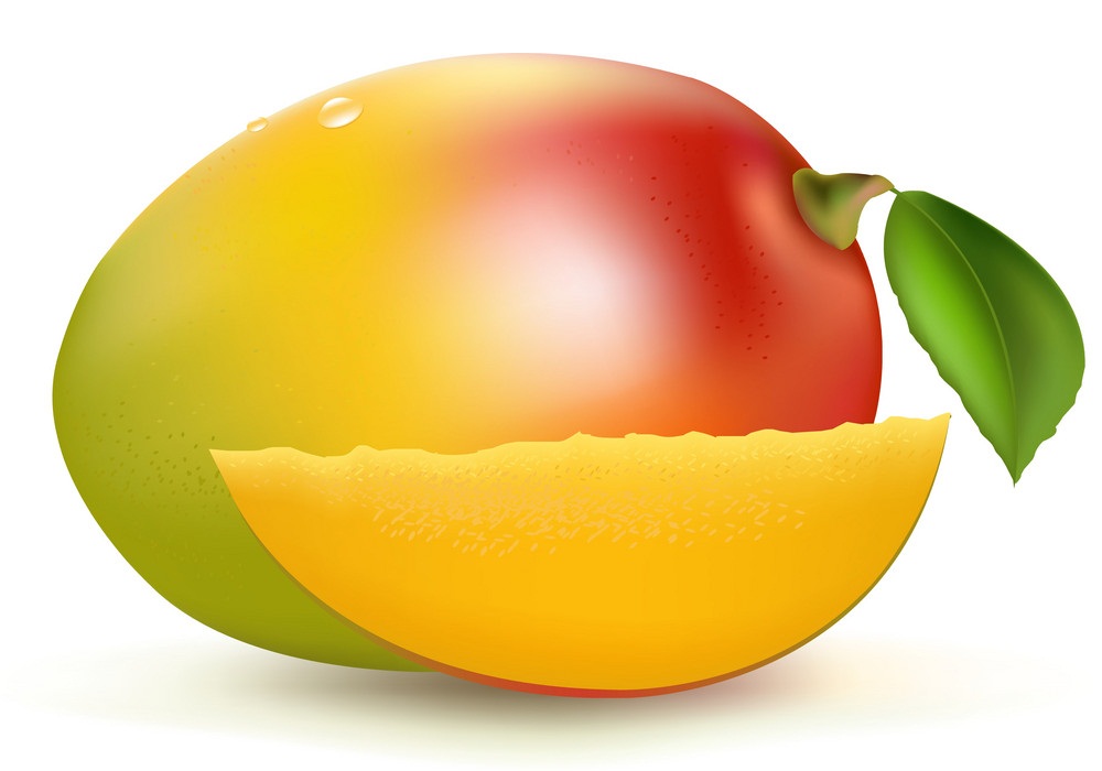 fresh mango and a slice