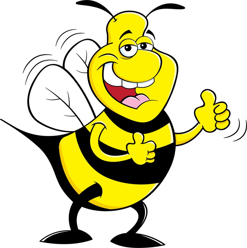 funny bee smiling