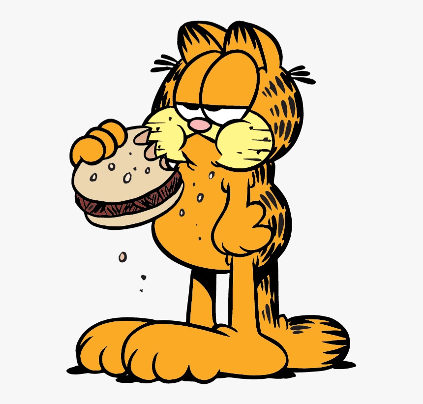 garfield eating hamburger
